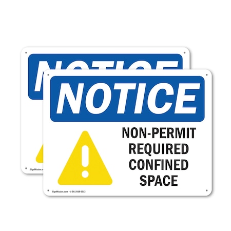 Signmission 18 in H x 24 in W, Plastic, Rectangle, Non-Permit Required Confined Space OS-2PACK-NS-P-1824-L-16238